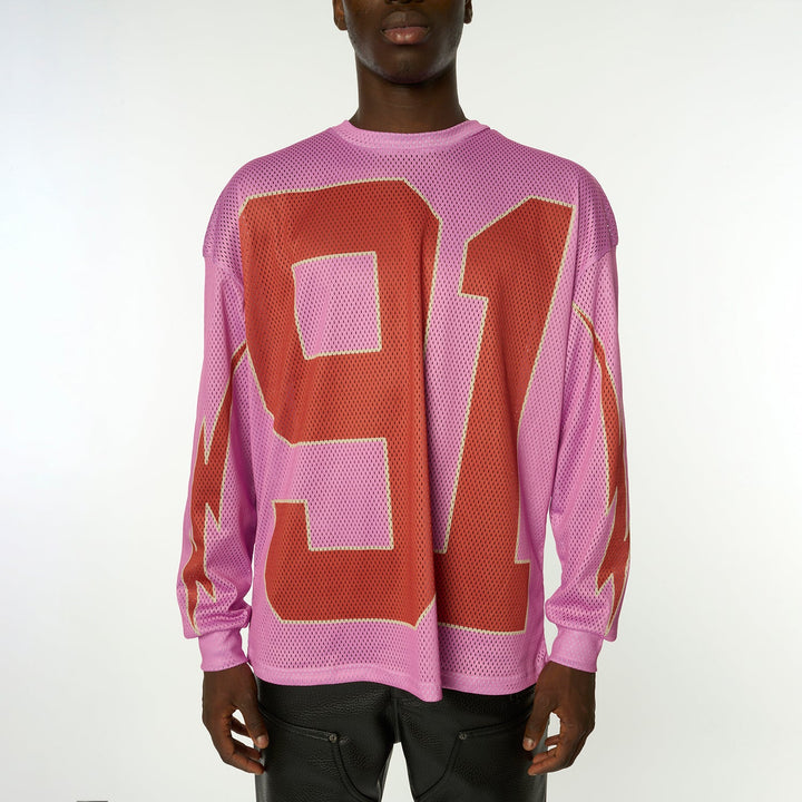 91 Mesh Long Sleeve Varsity Top-Criminal Damage Store