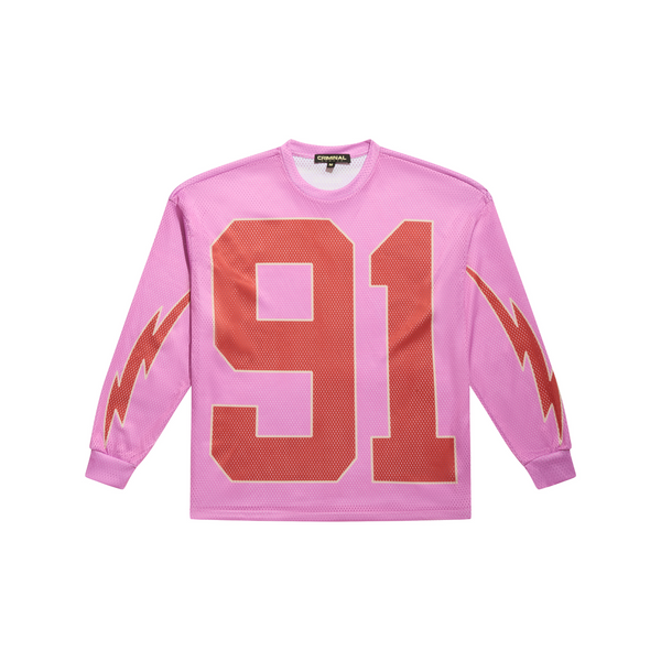 91 Mesh Long Sleeve Varsity Top