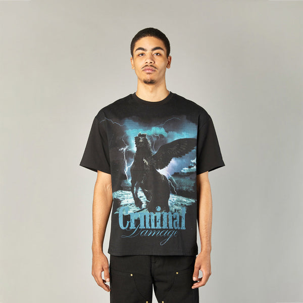 BLACK HORSE T-SHIRT - BLACK