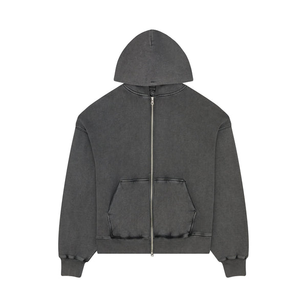 BLANX ZIP HOOD - GREY WASH