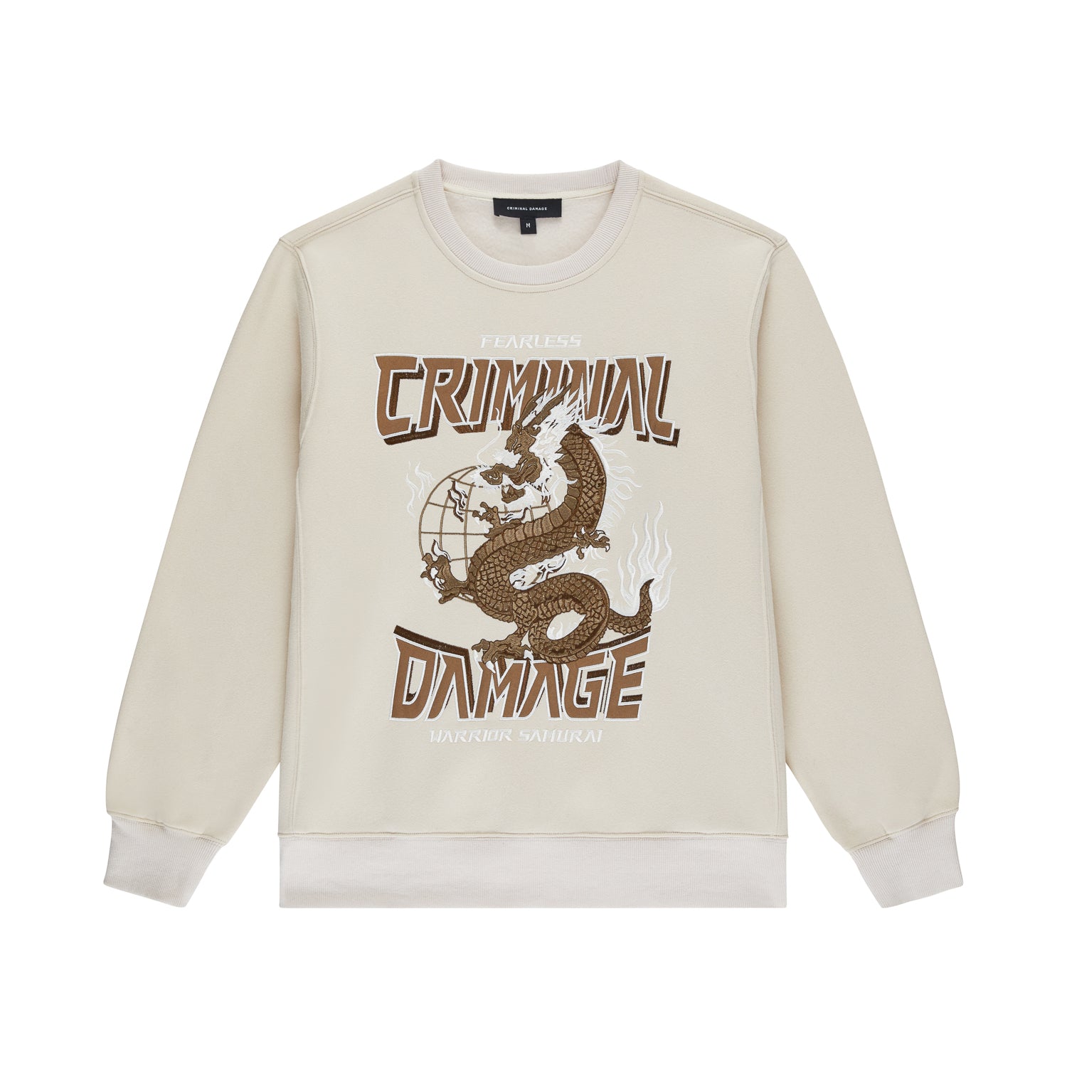 GOLD DRAGON EMBROIDERY JOGGERS - OFF WHITE – Criminal Damage Store