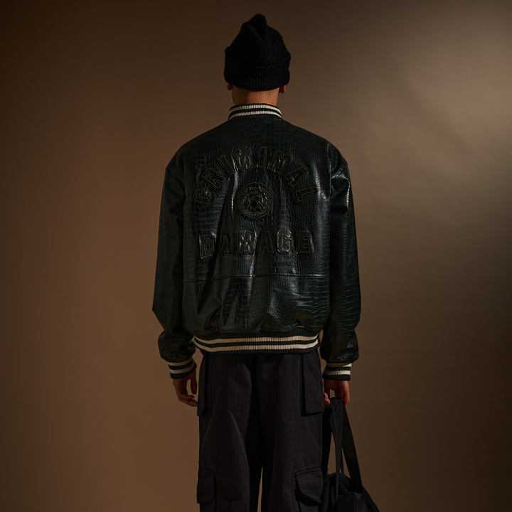 Crocodile Varsity Jacket-Criminal Damage Store