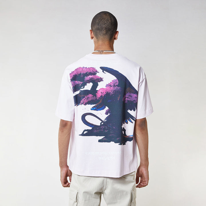 DRAGON SCENIC GRAPHIC TEE - LILAC