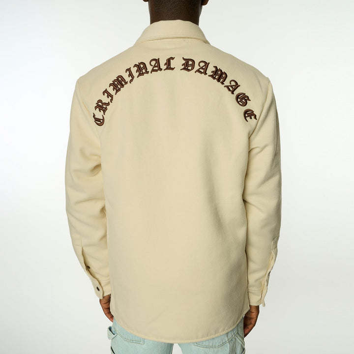 Embroidered Drop Shoulder Overshirt-Criminal Damage Store