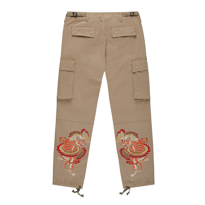 HIDDEN DRAGON CARGO PANTS - STONE