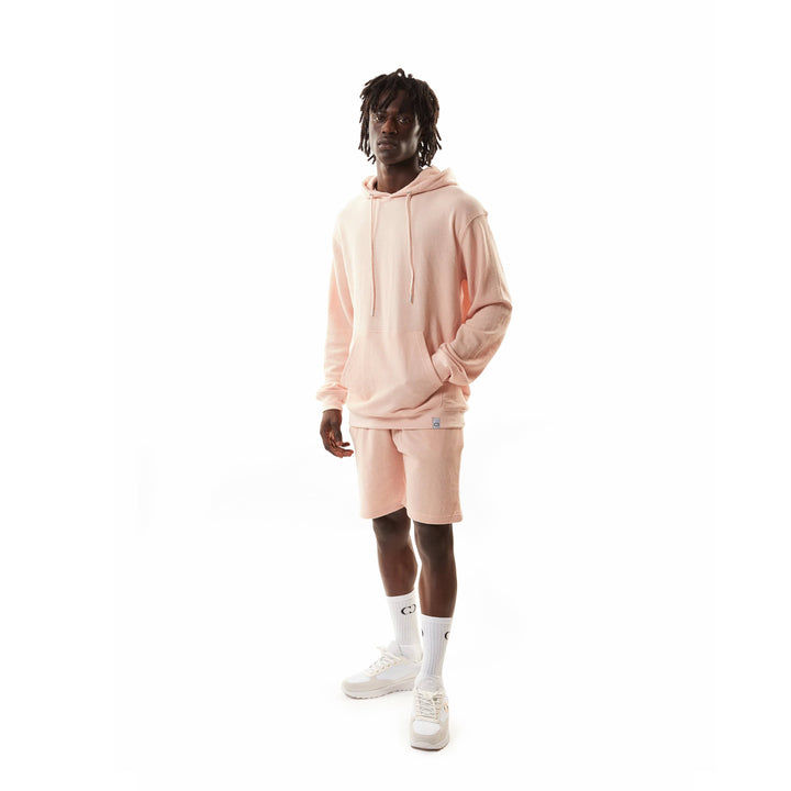 PIQUE KNITTED HOODIE - DUSTY PINK