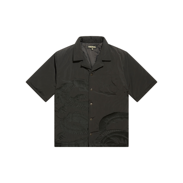 Padded Nylon Dragon Embroidered Shirt